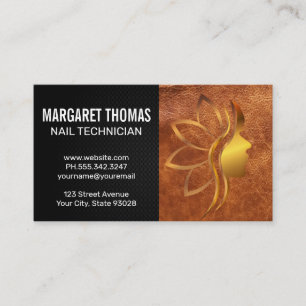 Carte De Visite Logo Gold Beauty Cuir