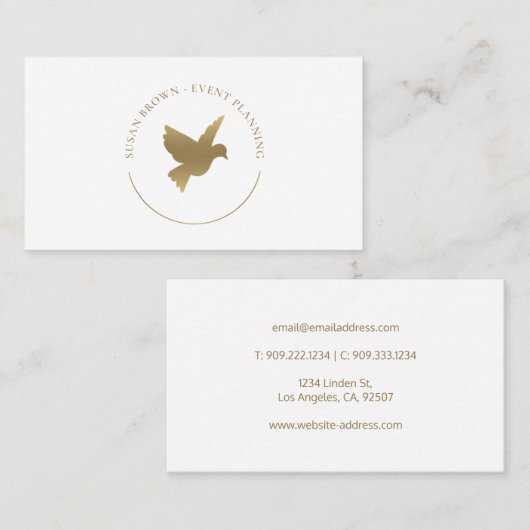 Carte De Visite Logo Gold Bird (Devant / Derrière)