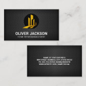 Carte De Visite Logo Gold Building | Maillage perforé (Devant / Derrière)