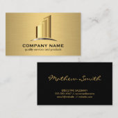 Carte De Visite Logo Gold Business | Immobilier (Devant / Derrière)
