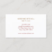Carte De Visite Logo Gold Cake sur Rose pour boulangerie, Café, Ch (Dos)