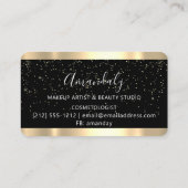 Carte De Visite Logo Gold Confetti Black Maquillage Nails Stylist (Dos)