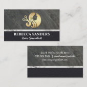 Carte De Visite Logo Gold des ciseaux à cheveux (Devant / Derrière)