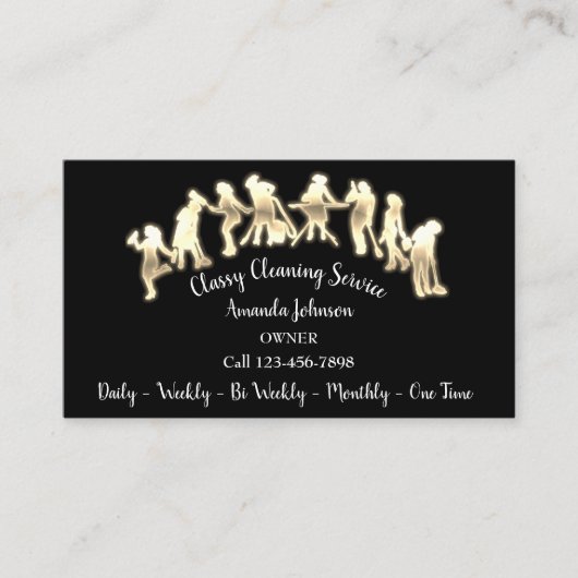 Carte De Visite Logo Gold des services de nettoyage Classy Maid Bl (Devant)