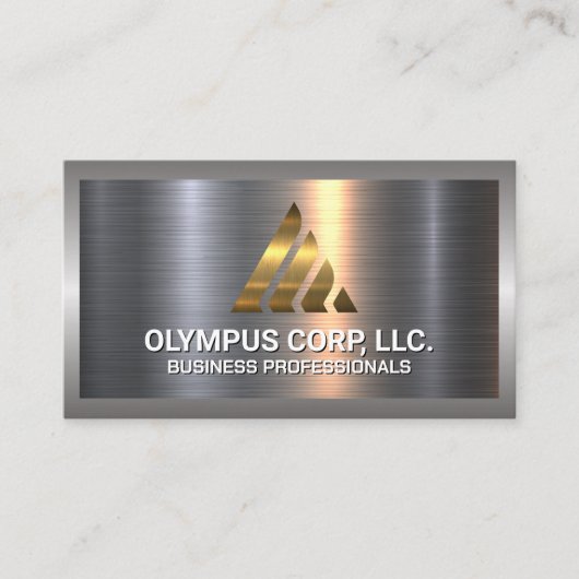 Carte De Visite Logo Gold Growth Corp | Arrière - plan métallique (Devant)