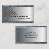 Carte De Visite Logo Gold House Line | Immobilier (Devant / Derrière)
