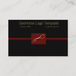 Carte De Visite Logo Gold Huffington Geoglyph Horse