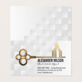 Carte De Visite Logo Gold Key City | Immobilier (Extérieur déplié)