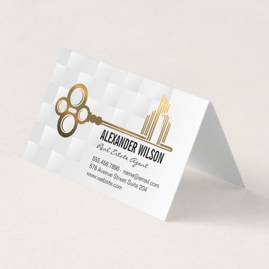 Carte De Visite Logo Gold Key City | Immobilier (Devant)