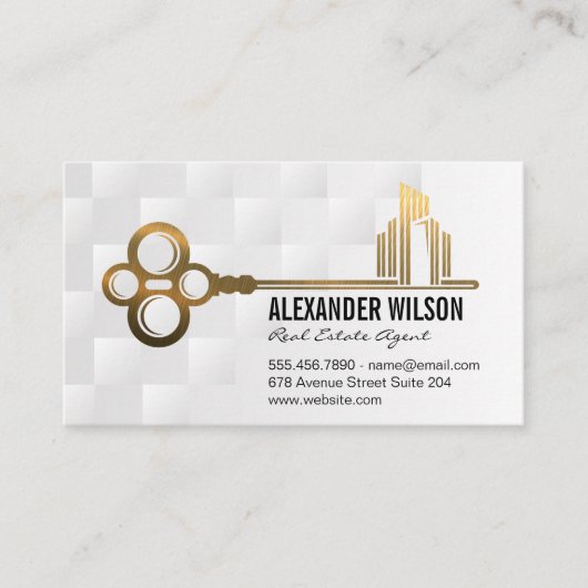 Carte De Visite Logo Gold Key City | Immobilier (Devant)
