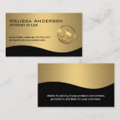 Carte De Visite Logo Gold Law Gavel | Avocat (Devant / Derrière)