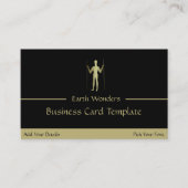 Carte De Visite Logo Gold Long Man Simple (Devant)