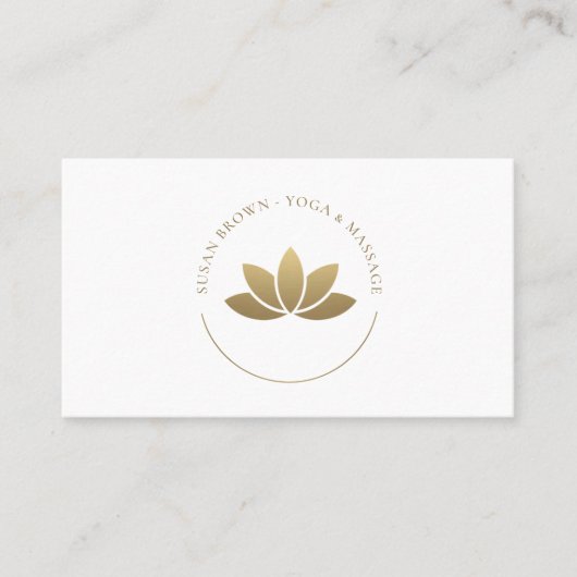Carte De Visite Logo Gold Lotus Flower (Devant)
