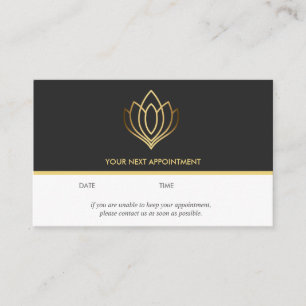 Carte De Visite Logo Gold Lotus Gris massage bien-être yoga