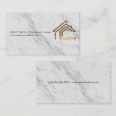 Carte De Visite Logo Gold Metal House | Marbre (Devant / Derrière)
