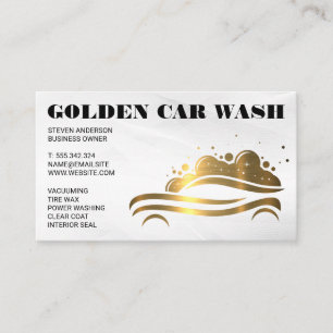 Carte De Visite Logo Gold Metallic Car Wash