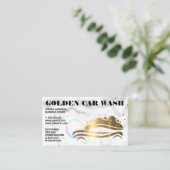 Carte De Visite Logo Gold Metallic Car Wash | Mousse de bulles de  (Debout devant)