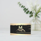 Carte De Visite Logo Gold Metallic Homes | Monogramme (Debout devant)
