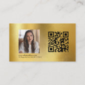 Carte De Visite LOGO Gold moderne Photo QR Code Professionnel (Dos)