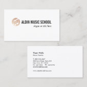 Carte De Visite Logo Gold Music Note Blanc (Devant / Derrière)