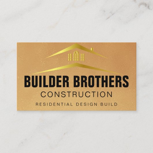 Carte De Visite Logo Gold personnalisé métal professionnel (Devant)