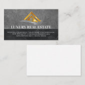 Carte De Visite Logo Gold Real Estate | Marbre ardoise (Devant / Derrière)