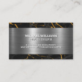 Carte De Visite Logo Gold Real Estate | Métal de marbre (Dos)