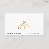 Carte De Visite Logo Gold Real Estate Modern (Devant)