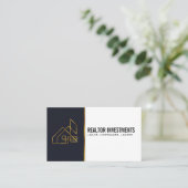 Carte De Visite Logo Gold Real Estate Property (Debout devant)