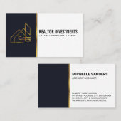 Carte De Visite Logo Gold Real Estate Property (Devant / Derrière)