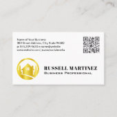 Carte De Visite Logo Gold Real Estate Trees | Code QR (Devant)
