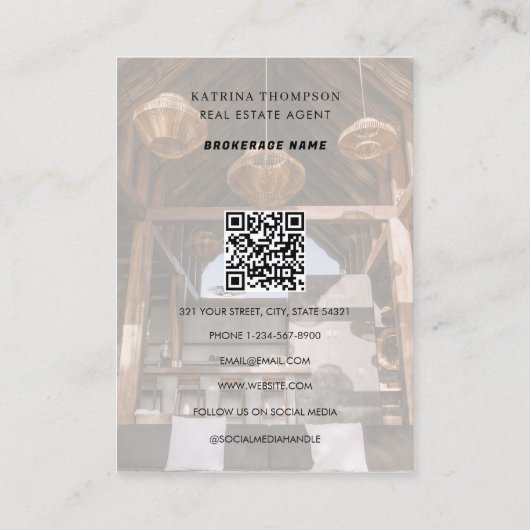 Carte De Visite Logo Gold Realtor pour Realtor Immobilier Professi (Dos)