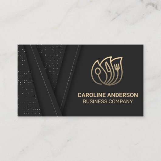 Carte De Visite Logo Gold Restaurant (Devant)