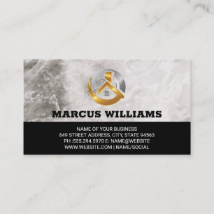 Carte De Visite Logo Gold Silver House Immobilier