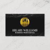 Carte De Visite Logo Gold Silverware | Marbre noir (Devant)