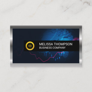 Carte De Visite Logo Gold Stock   Carrelage noir   Globe numérique