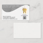 Carte De Visite Logo Gold Tooth | Dentistère | Code QR (Devant / Derrière)