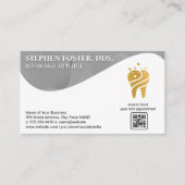 Carte De Visite Logo Gold Tooth | Dentistère | Code QR (Devant)