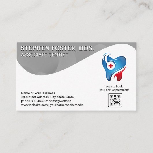 Carte De Visite Logo Gold Tooth | dentisterie | Analyse QR (Devant)