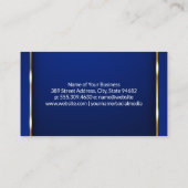 Carte De Visite Logo Gold Tooth | Gold Trim Arrière - plan bleu (Dos)
