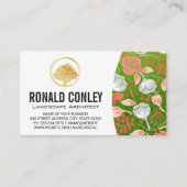 Carte De Visite Logo Gold Tree | Fleurs de pelouse Roses (Devant)