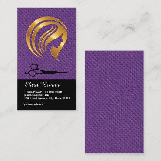 Carte De Visite Logo Golden Beauty | Ciseaux salons (Devant / Derrière)