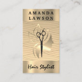 Carte De Visite Logo Golden Beauty | Motif de tissage (Devant)