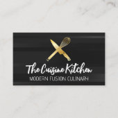 Carte De Visite Logo Golden Chef Knife Whisk (Devant)