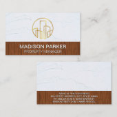 Carte De Visite Logo Golden Commercial Building (Devant / Derrière)