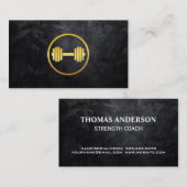 Carte De Visite Logo Golden Dumbbell Weight (Devant / Derrière)