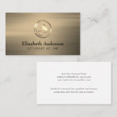 Carte De Visite Logo Golden Gavel | Arrière - plan brossé or (Devant / Derrière)