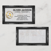 Carte De Visite Logo Golden Gavel Law | Cadre classique | Pierre (Devant / Derrière)