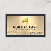 Carte De Visite Logo Golden Home | Arrière - plan métal or (Devant)