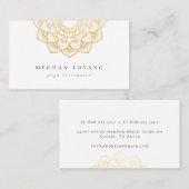 Carte De Visite Logo Golden Mandala élégant (Devant / Derrière)